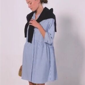 Tuckernuck Blue Royal Stripe Shirtdress | SMALL